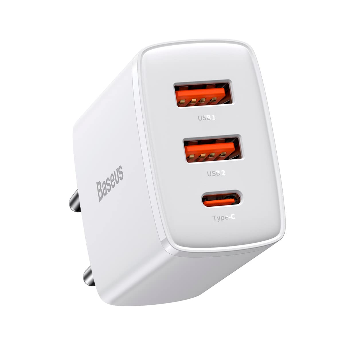 arregador de Parede Baseus Compact Quick Charger 2U+C 30W, Branco